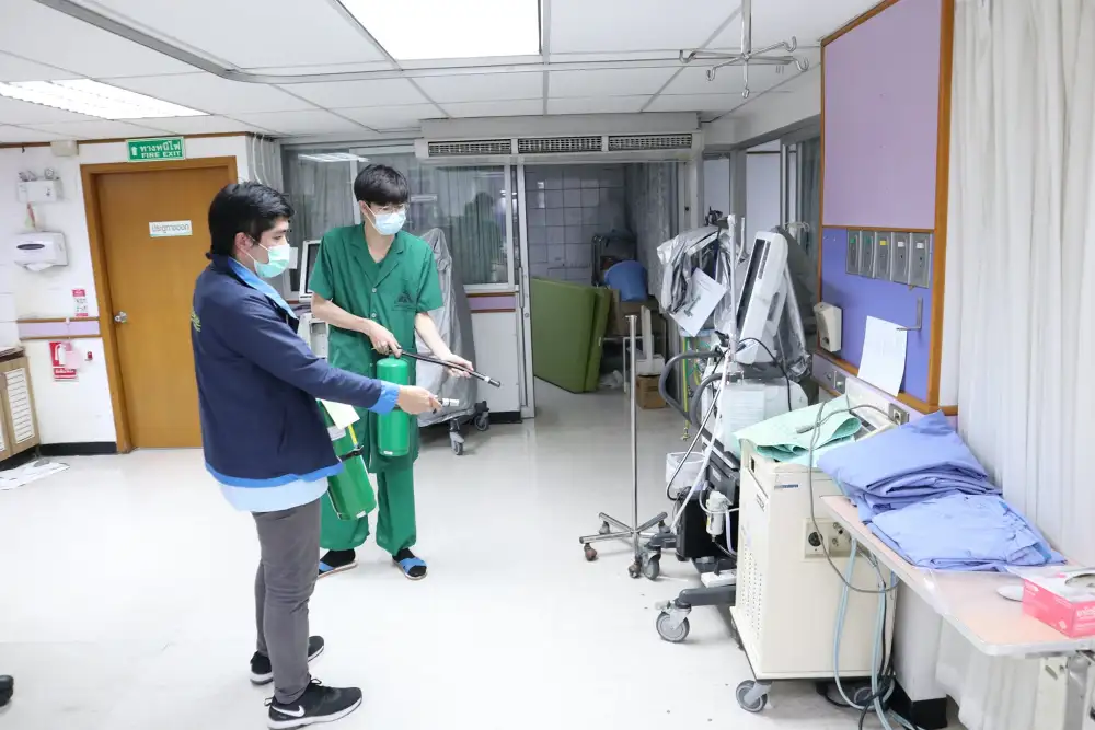 รพ.ลานนา ซ้อมแผนอพยพหนีไฟเบื้องต้น แผนก ICU 1