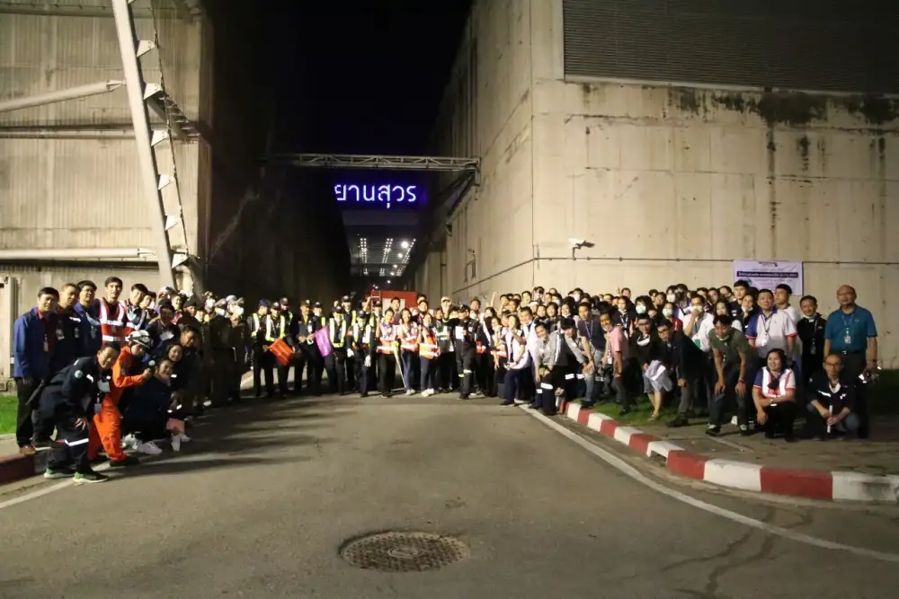 แอร์พอร์ต เรล ลิงก์ จัดฝึกซ้อมดับเพลิง และอพยพหนีไฟที่สถานีสุวรรณภูมิ