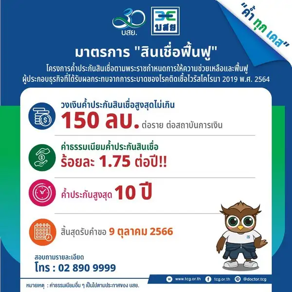 บสย. คิกออฟโครงการค้ำประกันสินเชื่อฟื้นฟู เฟสแรก 1 แสนลบ.