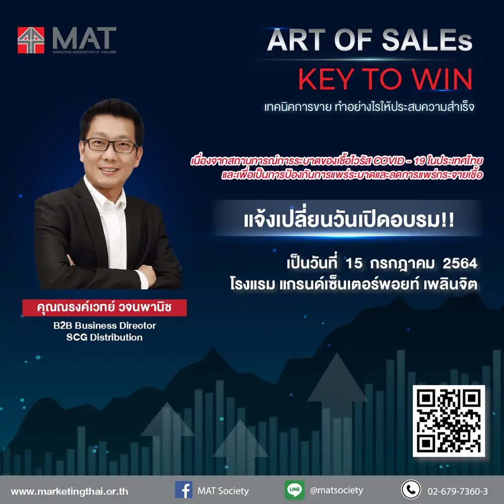 MAT ขอเปิดประตูสู่ความสำเร็จให้กับคุณ ด้วยคอร์สกลยุทธ์การขายที่ดีที่สุด Art of Sales- Key to Win