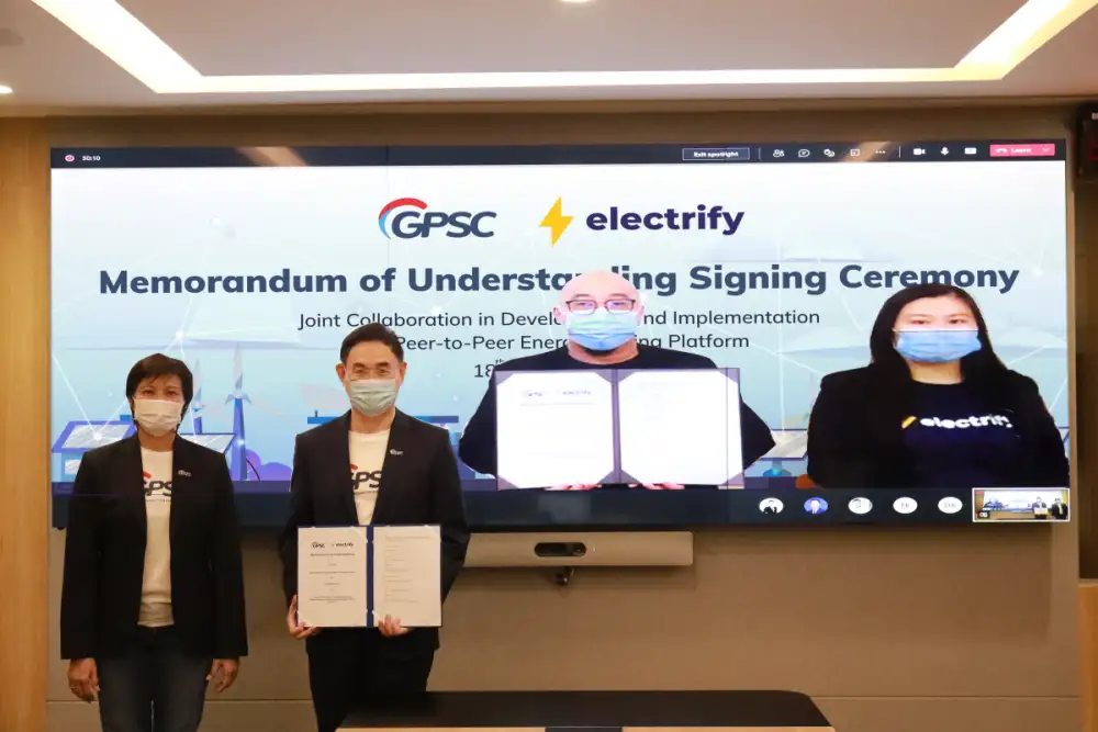 GPSC จับมือ Electrify บริษัทสตาร์ทอัพสิงคโปร์ พัฒนาแพลตฟอร์ม ซื้อขายไฟฟ้าแบบ Peer-to-Peer