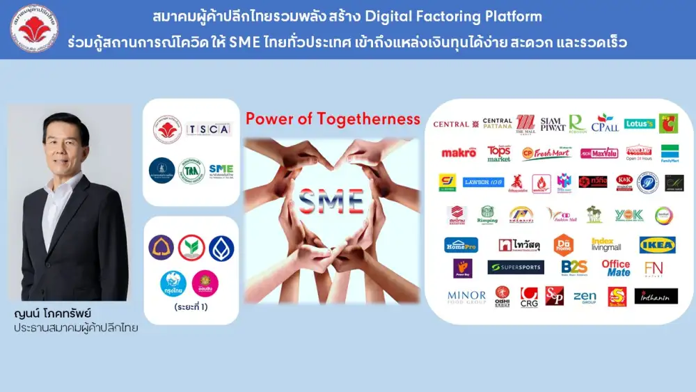 สมาคมผู้ค้าปลีกไทยรวมพลังเชิงรุกกับธนาคารพาณิชย์ประกาศผลสำเร็จในเฟสแรก ปล่อยสินเชื่อฟื้นฟูธุรกิจมากกว่า 5,000 ล้านบาท ให้กับ SME ฝ่าวิกฤตโควิด