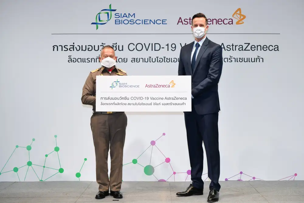 แอสตร้าฯ ระบุวัคซีนที่ผลิตโดยสยามไบโอไซเอนซ์ได้รับอนุมัติให้เริ่มจัดส่งภายในสัปดาห์นี้