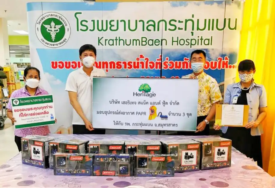 Heritage Group Donated PAPR Suits for protecting the medical professionals  in Covid-19 treatment to Krathumbaen Hospital