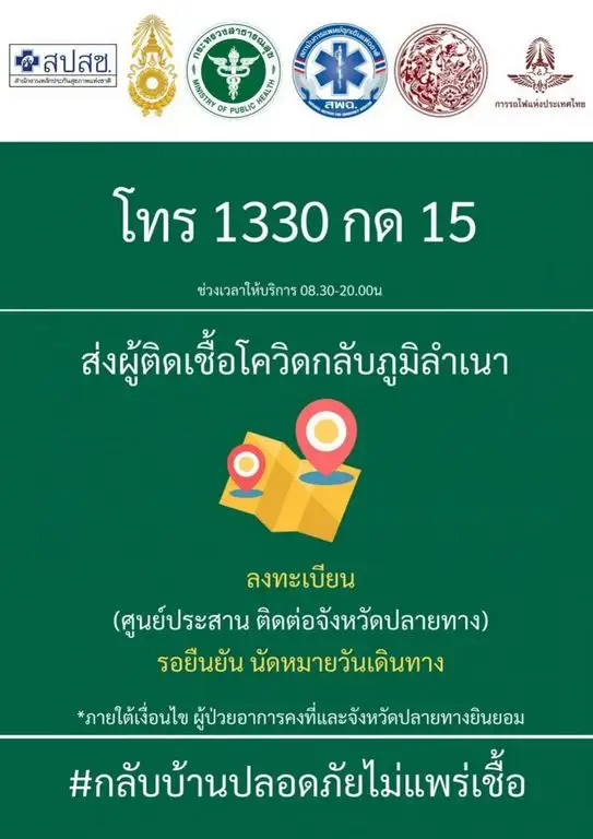 สธ.ประสานเครือข่ายจัดระบบส่งต่อผู้ป่วยโควิดกลับไปรักษาตัวที่ภูมิลำเนา