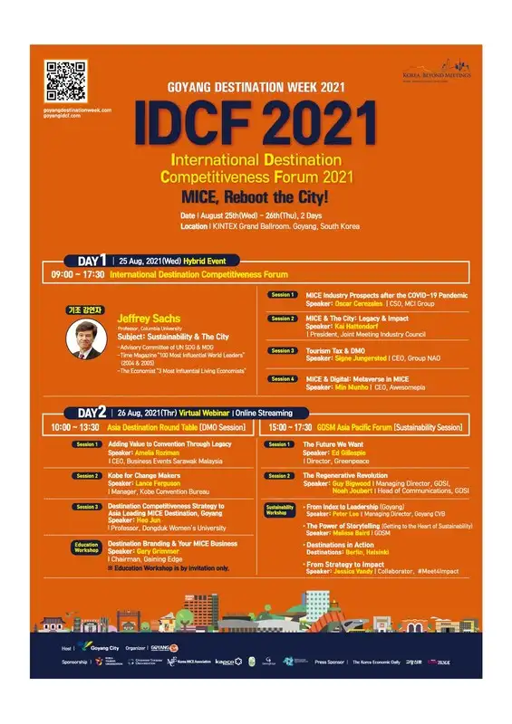 Invitation to International Destination Competitiveness Forum 2021: A Hybrid MICE Event Held in Goyang City, South Korea