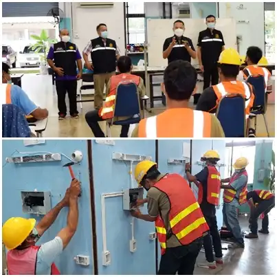 สพร.7 อุบลฯ ทดสอบช่างไฟฟ้าภายในอาคาร ภายใต้โครงการงบโควิด