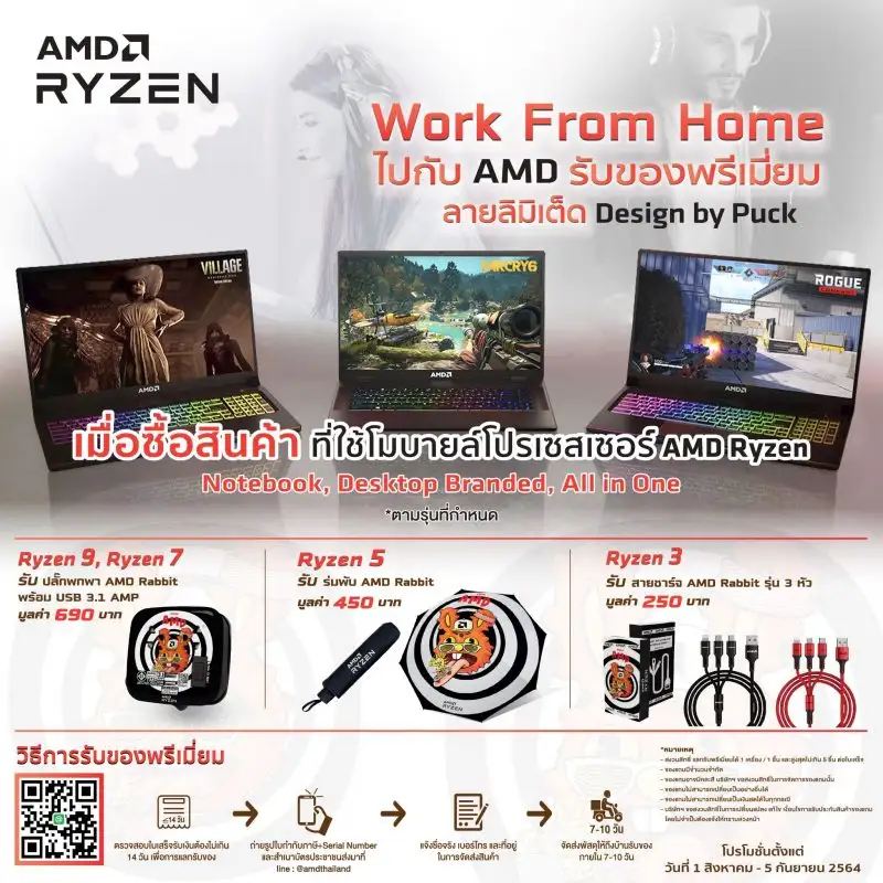 AMD ยกทัพ 3 โปรโมชั่นเด็ด รับเทรนด์ Work Smart & Play Harder