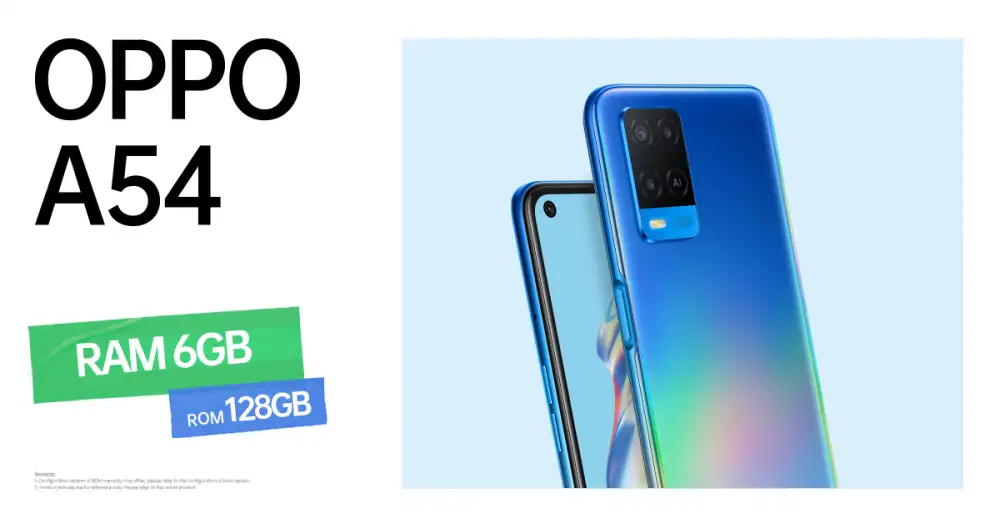 เตรียมอัปเกรดความสนุก! กับ OPPO A54 รุ่น RAM 6GB ROM 128GB พร้อมเป็นเจ้าของได้ตั้งแต่วันที่ 2 ตุลาคมนี้ ในราคา 7,499 บาท