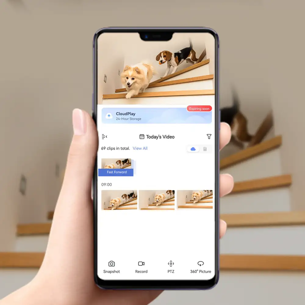 All new EZVIZ C6 Smart Home Camera with the latest AI system with intelligent human and animal figures identification and voice detection, an instant phonecall by hand-waving feature