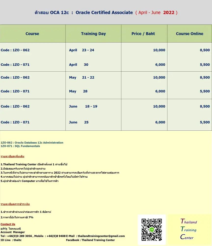 เปิดติวข้อสอบ OCA 12c เพื่อสอบใบเซอร์ Oracle Certified Associate