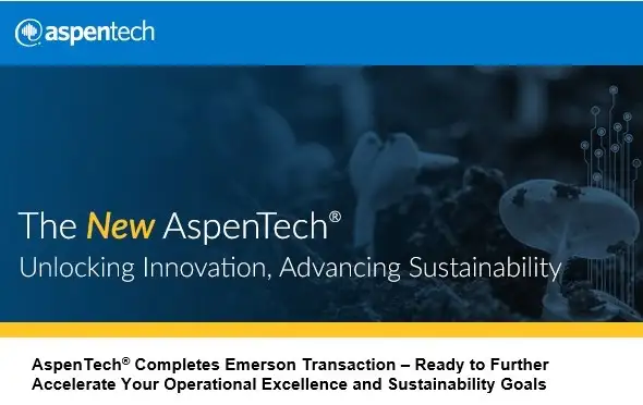 AspenTech Completes Emerson Transaction, Expanding High-Performance Global Industrial Software Leadership
