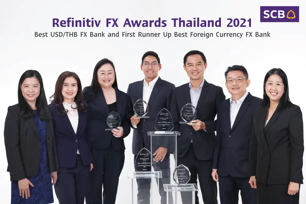 ไทยพาณิชย์ คว้า 6 รางวัลด้านบริการแลกเปลี่ยนเงินตราต่างประเทศ จาก Refinitiv ยืนหนึ่งผู้นำตลาดแลกเปลี่ยนดอลลาร์-บาท ที่ลูกค้าธุรกิจใช้บริการมากที่สุดในประเทศ