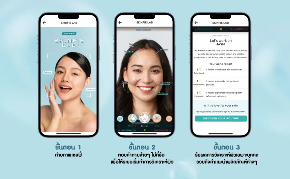 เอ. เอส. วัตสัน คิดค้นเทคโนโลยี AI วิเคราะห์ผิว จาก ModiFace ของลอรีอัลในเอเชีย