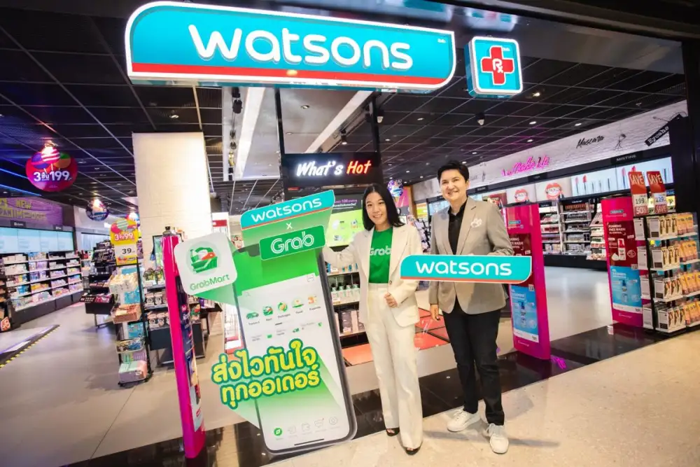 วัตสันจับมือแกร็บมาร์ท เดินเกมบุกตลาด Quick-Commerce ตอกย้ำกลยุทธ์ O+O เสิร์ฟสินค้าสุขภาพ-ความงามผ่านแอป