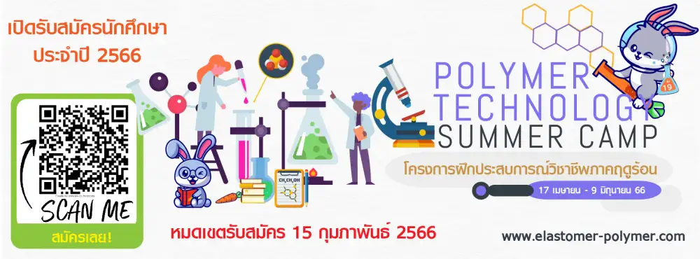 เปิดรับสมัครนักศึกษาสาขาด้านยางและโพลิเมอร์ฝึกประสบการณ์วิชาชีพ Polymer Technology Summer Camp ประจำปี 2566 (รุ่น19)