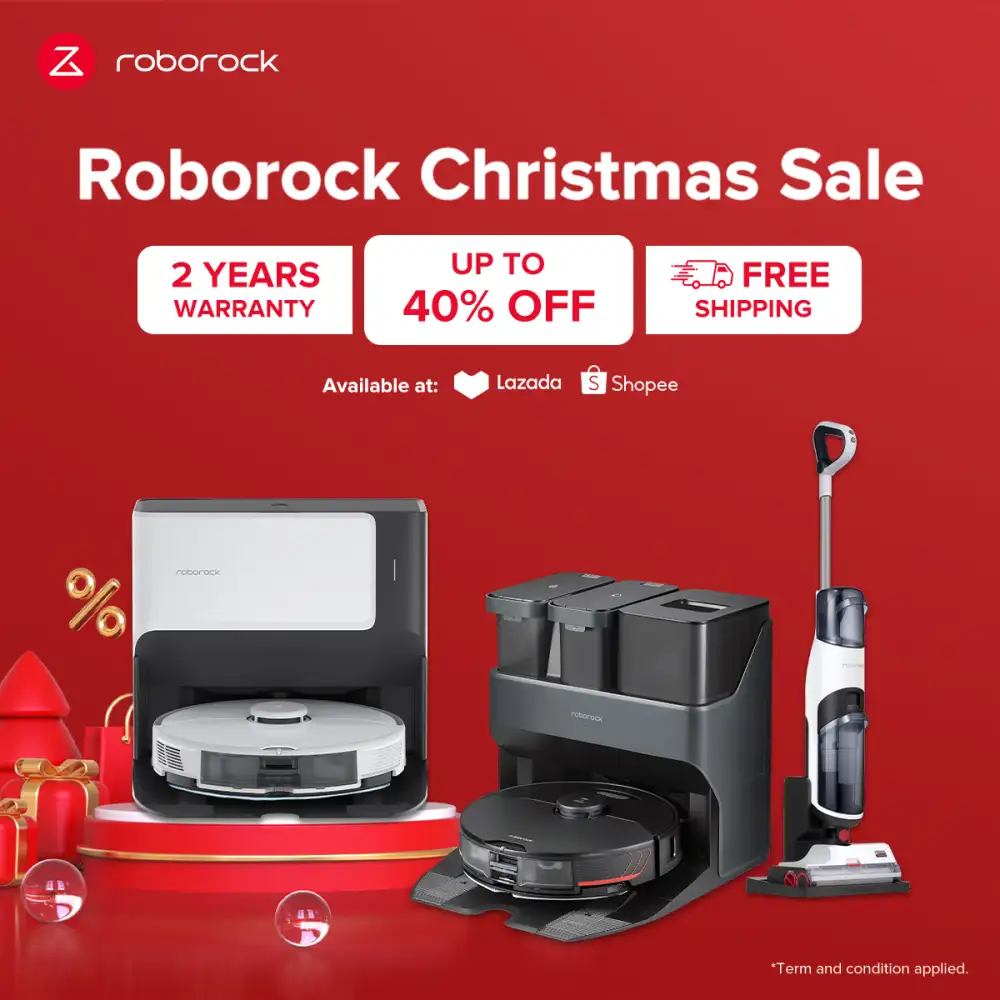 Roborock จัดโปรคริสต์มาส ลดจัดหนักสูงสุด 45% หุ่นยนต์ดูดฝุ่นอัจฉริยะ 2 รุ่นใหม่