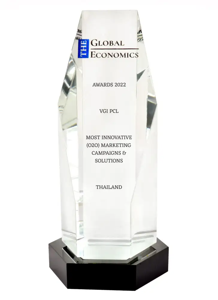 VGI ตอกย้ำความเป็นผู้นำโซลูชั่นส์แห่งอนาคต คว้ารางวัล Most Innovative (O2O) Marketing Campaigns & Solutions จากเวทีระดับสากล The Global Economics Awards 2022