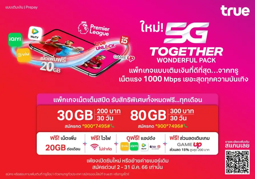 ใหม่ล่าสุด…ทรู 5G ส่งสุดยอดแพ็กเกจที่ดีที่สุดเท่าที่เคยมีมา
