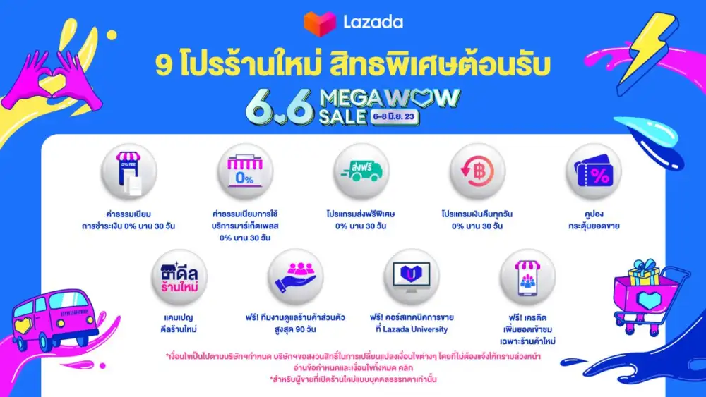 ลาซาด้า รุกแคมเปญใหญ่ 6.6 MEGA WOW SALE ส่งท้ายไตรมาสสอง จัดเต็มโปรแรงเอาใจผู้ขาย-ผู้ซื้อ เสริมสิทธิประโยชน์หนุนร้านค้าใหม่