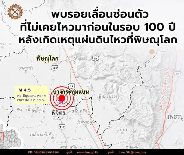 แผ่นดินไหวพิษณุโลก จากรอยเลื่อนซ่อนตัวที่ไม่เคยไหวในรอบ 100 ปี เฝ้าระวังอาฟเตอร์ช็อค