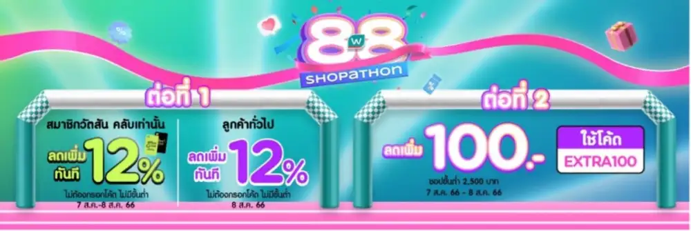 Watsons 8.8 Shopathon ชอปสนุกไม่ต้องลุก จิ้มไอเท็มเด็ด ราคาสุดช็อค ตลอดแคมเปญ