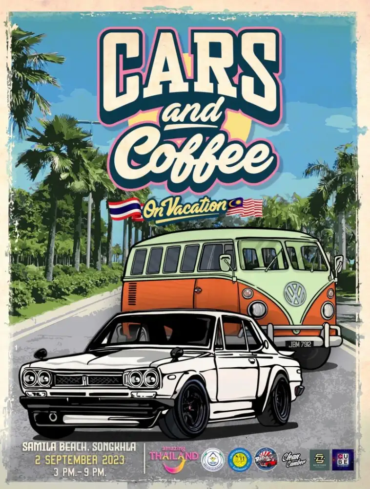 2 กันยานี้ ททท. ชวนชาวสงขลา ดูรถ-จิบกาแฟ ชิลกันในงาน Cars and Coffee on Vacation @ Songkhla บริเวณลานจอดรถไมอามี่ สวนสาธารณะสงขลา จ.สงขลา