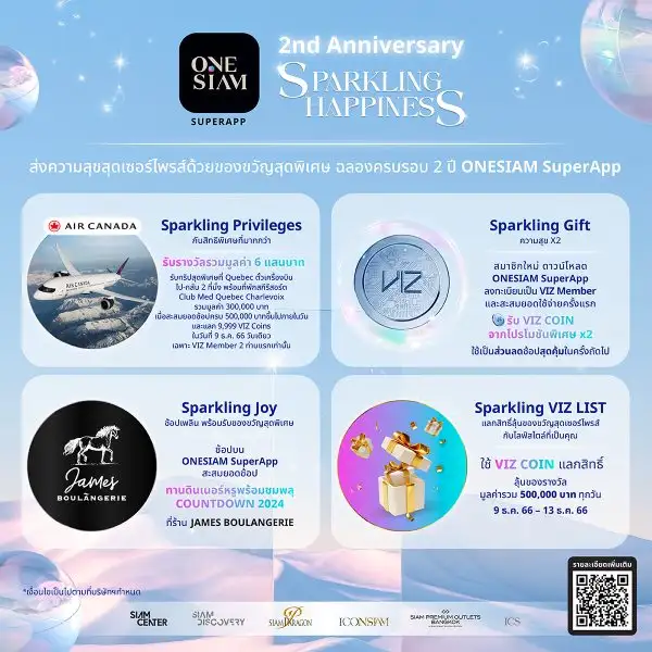 ONESIAM SuperApp ฉลองครบรอบ 2 ปี ส่งความสุขสุดเซอร์ไพรซ์ กับ 2nd Anniversary Sparkling Happiness ONESIAM SuperApp