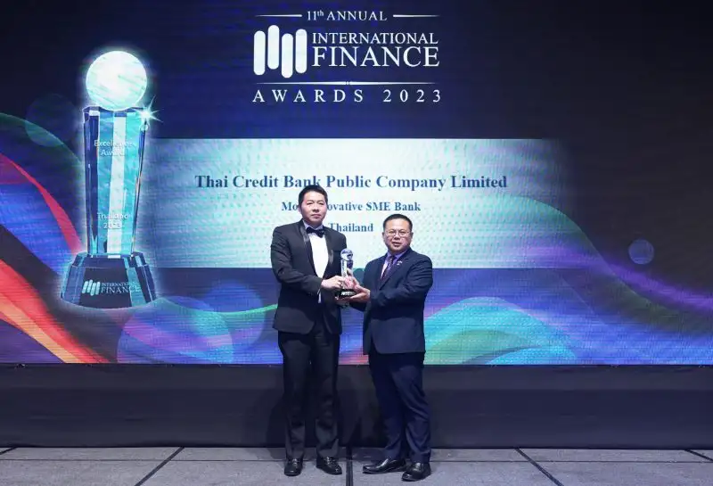 ธนาคารไทยเครดิต คว้ารางวัล International Finance Awards 2023 ตอกย้ำความมุ่งมั่นพัฒนานวัตกรรมบริการทางการเงินเพื่อธุรกิจ SME