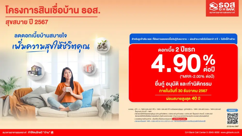 ธอส. อยากให้คนไทยมีบ้าน จัด 2 โครงการสินเชื่อดอกเบี้ยต่ำ วงเงิน 3 หมื่นลบ.