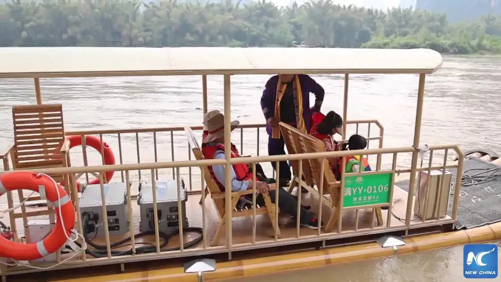 กว่างซีหนุนใช้แพไม้ไผ่ไฟฟ้าลดสร้างเสียงรบกวน เอื้ออนุรักษ์ลำน้ำหลีเจียง