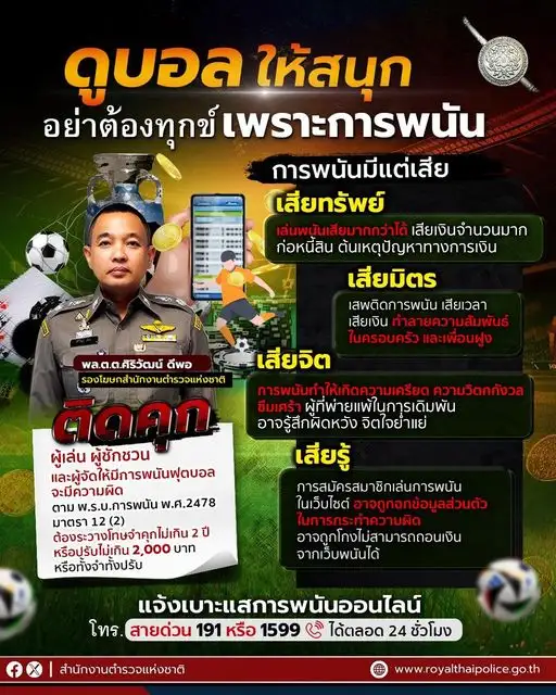 บอลยูโรคิกออฟ! ตร.เตือนอย่าเล่นพนัน ขู่เจอโทษปรับ-คุก