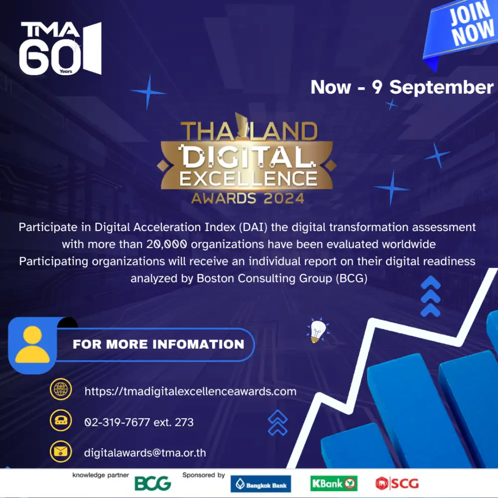 TMA ขอเชิญชวนองค์กรเข้าร่วมทำ DAI - Digital Acceleration Index (DAI)