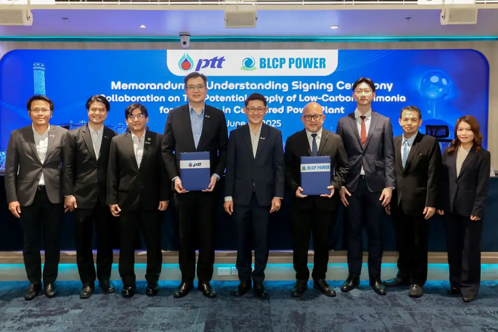 โรงไฟฟ้า BLCP ร่วมกับญี่ปุ่น ศึกษาการนำแอมโมเนียคาร์บอนต่ำเพื่อใช้เป็นเชื้อเพลิงร่วมผลิตไฟฟ้าแห่งแรกของอาเซียน ลำดับ 3 ของเอเชีย พร้อมจับมือ ปตท. จัดหาแอมโมเนียคาร์บอนต่ำในการผลิตไฟ 5 แสน - 1 ล้านตันต่อปี เพื่อช่วยลดค่าคาร์บอนฟุตพริ้นท์