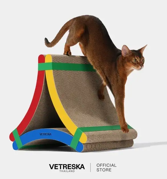 แมวฟินแน่! ที่ลับเล็บแผ่นกระดาษลูกฟูก VETRESKA Chroma Cat Scratcher