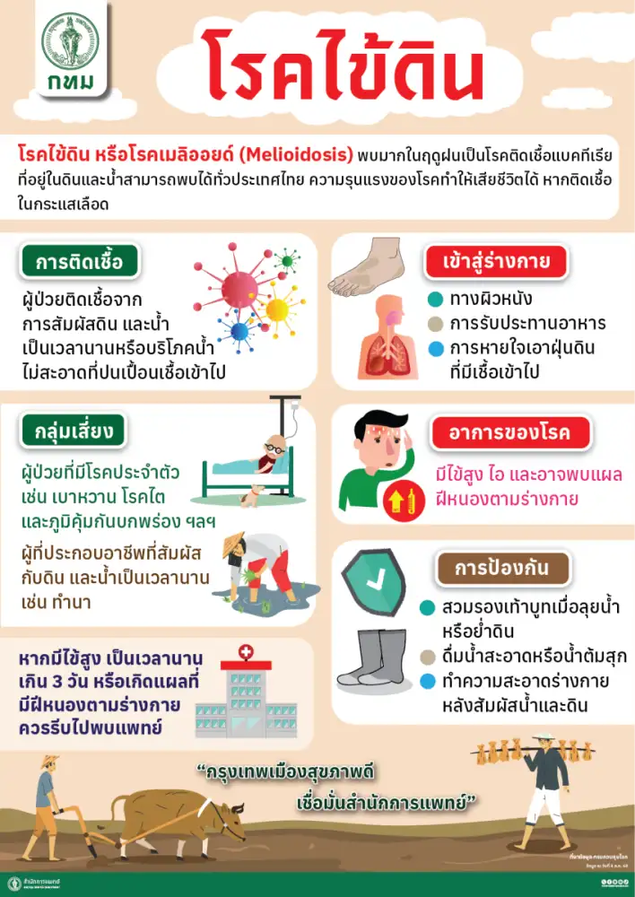 กทม.แนะคนกรุงในพื้นที่เสี่ยงดูแลสุขภาพ ป้องกันเจ็บป่วยจากโรคไข้ดิน-โรคไข้ฉี่หนูช่วงหน้าฝน