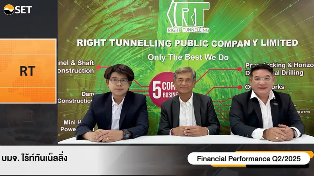 RT เผยทิศทางครึ่งปีหลัง ตุน Backlog มูลค่า 4,253 ล้านบาท คุมต้นทุนรัดกุม มุ่งบริหารกระแสเงินสด