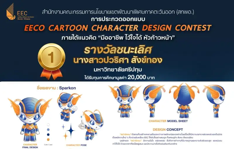 นักศึกษาดิจิทัลมีเดีย SPU คว้าแชมป์ออกแบบการ์ตูนคาแรคเตอร์ระดับประเทศ