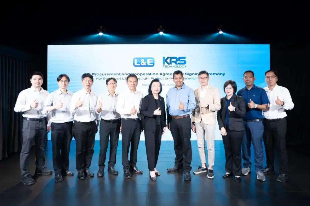 L&E ลงนามข้อตกลงเชิงกลยุทธ์กับ KRS Technology สำหรับโครงการไฟถนน LED อัจฉริยะบนทางด่วนของมาเลเซีย