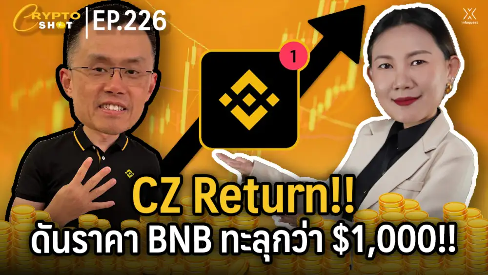 CryptoShot: CZ Return!! ดันราคา BNB ทะลุกว่า $1,000 !!!¶