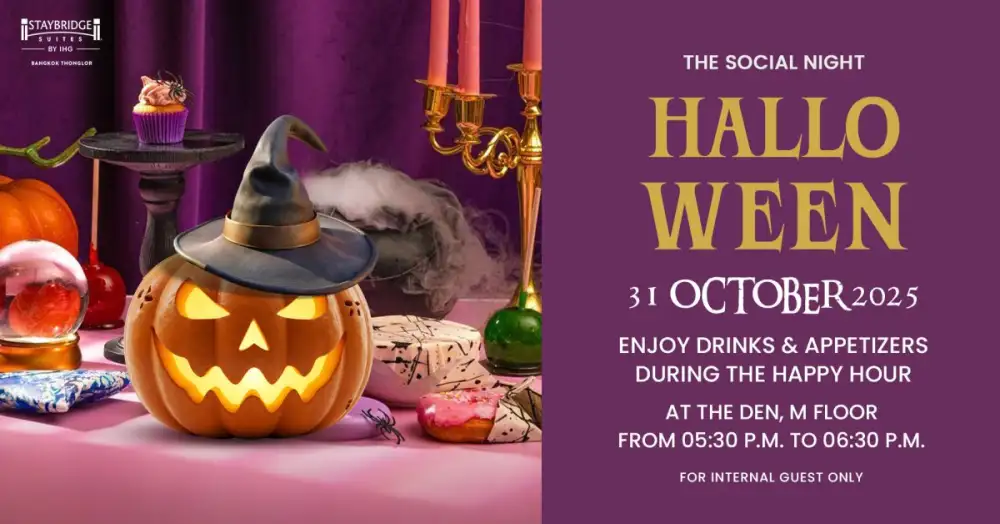 เพลิดเพลินไปกับกิจกรรม The Social Night ในธีมฮาโลวีน ที่โรงแรมสเตย์บริดจ์ สวีท แบงค็อก ทองหล่อ