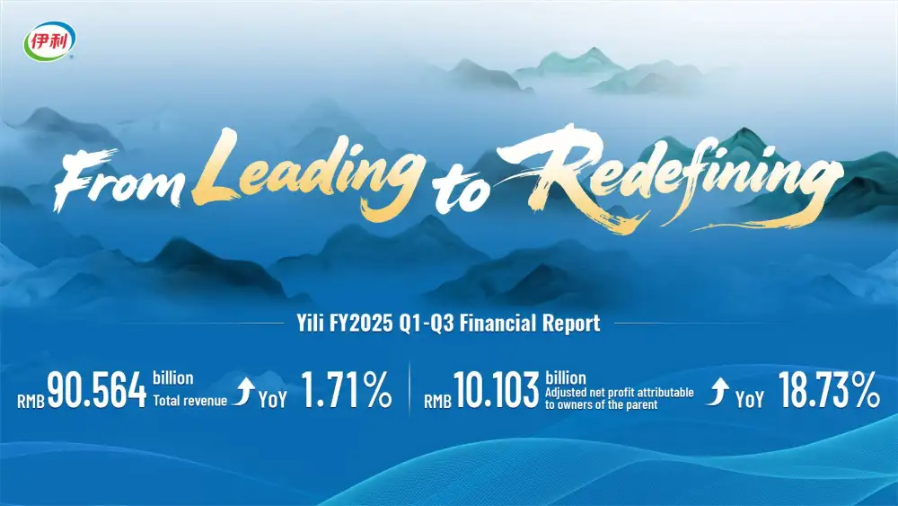 Yili Reports Dual Growth in Revenue and Net Profit for First Three Quarters of 2025; Overseas Ice Cream and Infant Goat Milk Formula Maintain Strong Momentum