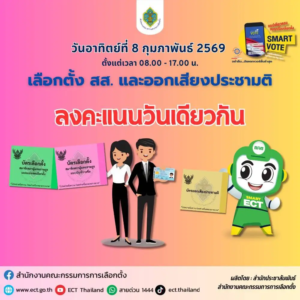 เลือกตั้ง'69:กกต.แจงออกเสียงประชาติไม่มีลงคะแนนล่วงหน้า แต่เปิดลงทะเบียนใช้สิทธินอกเขต 3-5 ม.ค.69