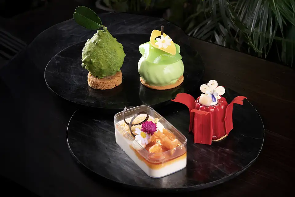 Botanical Harmony Afternoon Tea at Tuxedo Espresso Bar. Where Aromatic Herbs and Tropical Ingredients Meet.