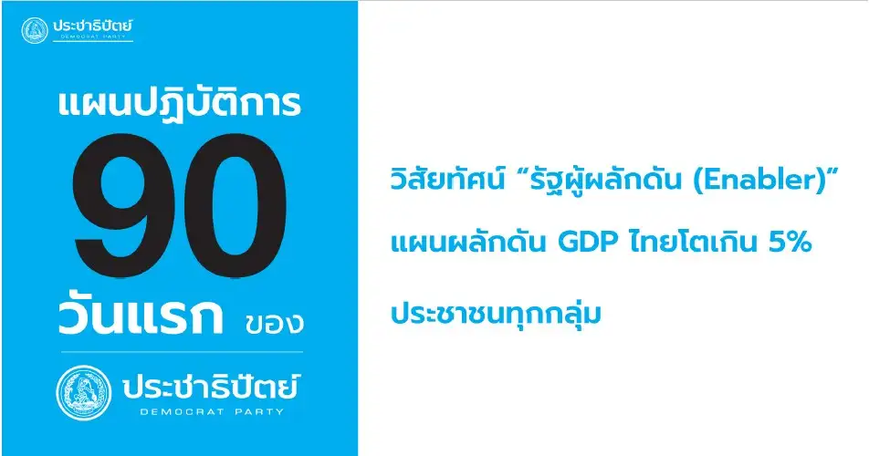 เลือกตั้ง'69: ปชป.เปิดโรดแมพ 10 มาตรการเร่งด่วนใน 90 วัน รื้อโครงสร้างศก.-ปฎิรูปรัฐ