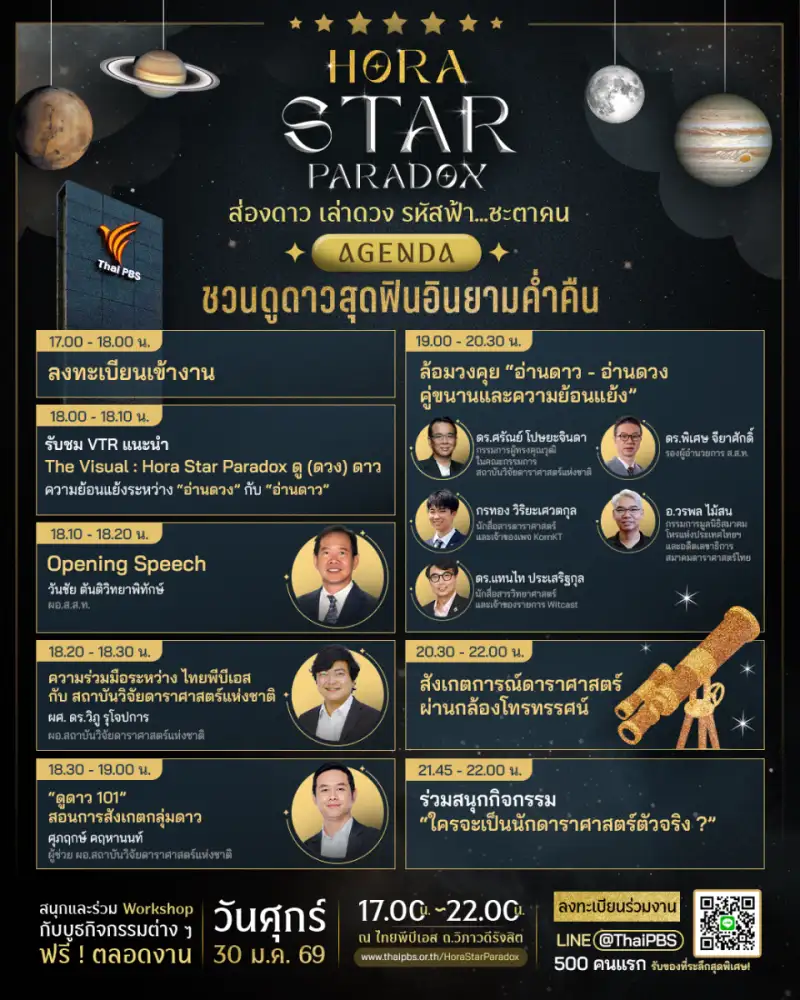30 ม.ค.นี้ ไทยพีบีเอส x NARIT ชวนดูดาวสุดฟินที่งาน 
