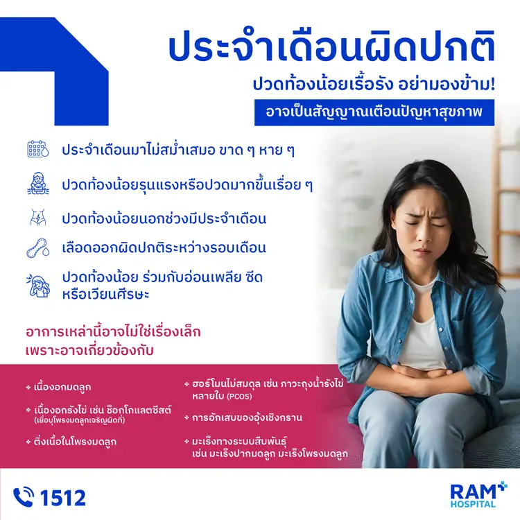 ประจำเดือนผิดปกติ ปวดท้องน้อยเรื้อรัง อย่ามองข้าม!..อาจเป็นสัญญาณเตือนปัญหาสุขภาพ