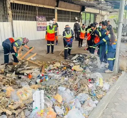 เขตบางนาแก้ปัญหาขยะถูกทิ้งในพื้นที่ส่วนบุคคลแยกบางนา แจ้งเจ้าของพื้นที่ดูแลปรับปรุง