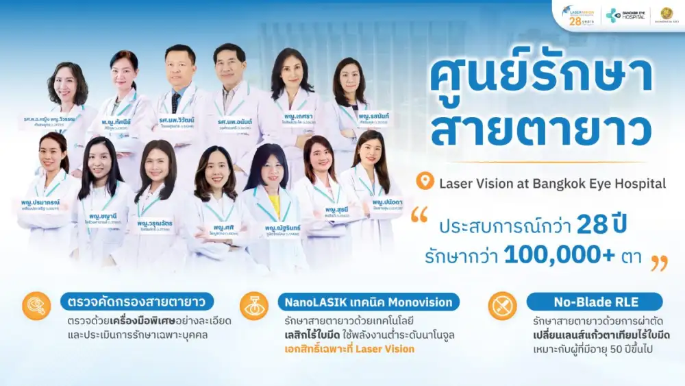 Laser Vision at Bangkok Eye Hospital จับเทรนด์ longevity ผุดศูนย์รักษาสายตายาว เพื่อส่งมอบคุณภาพชีวิตอย่างยั่งยืน