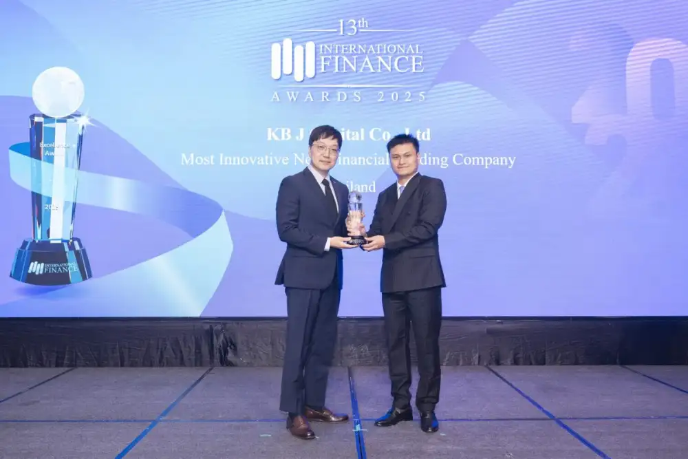 KB J Capital ประกาศความสำเร็จ คว้ารางวัล Most Innovative New Financial Lending Company - Thailand 2025 จากเวที International Finance Awards สะท้อนศักยภาพนวัตกรรมสินเชื่อดิจิทัลของไทย